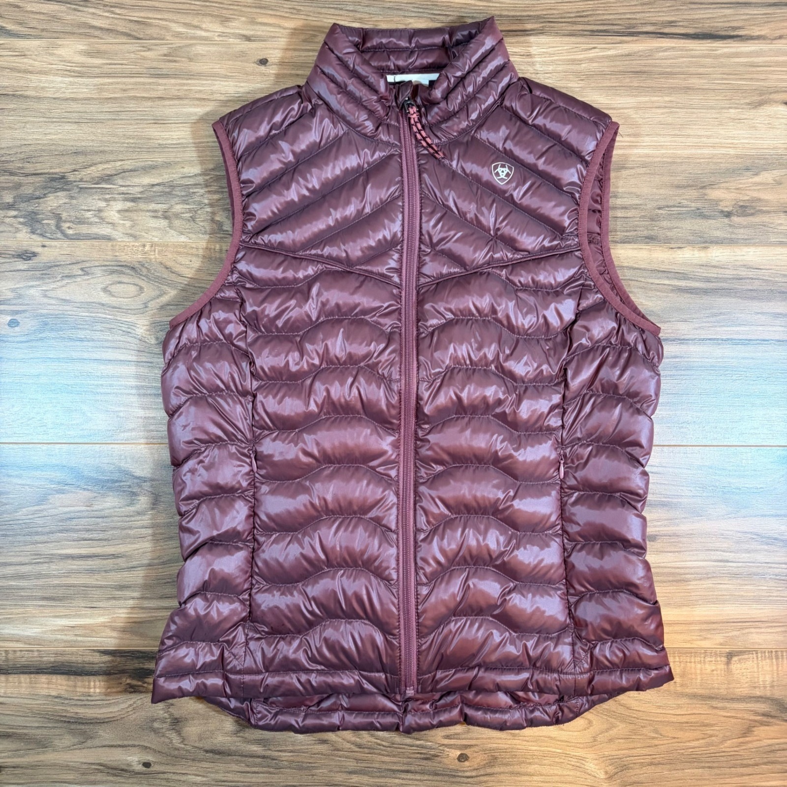 Ariat Tek Ideal Down Vest Womens Medium Dark Pink Puffer Equestrian Vest